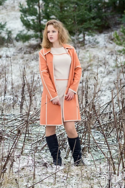 Winter portret van het meisje. — Stockfoto