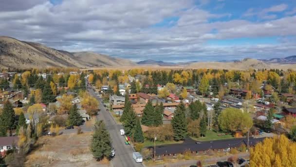 Rising Air View Jackson Hole Wyoming Fall Sunny Day — Stock video