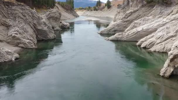 Letecký Pohled Řeku Had Tekoucí Proudu Wyomingu Poblíž Alpine Jackson — Stock video