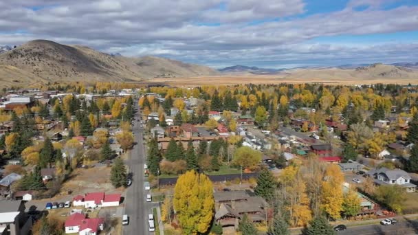 Légi Kilátás Jackson Hole Wyoming Néz Északra Ősszel 2020 — Stock videók