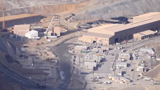 犹他州宾汉姆铜矿 也被称为Kennecott 设施的放大视图 — 图库视频影像
