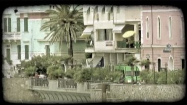 İtalya sahil kasabası. Vintage stilize video klip.