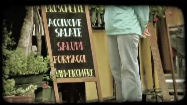 Italian Sign. Vintage stylized video clip. — Stock Video