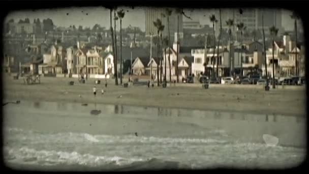 California kustlinjen. Vintage stiliserade videoklipp. — Stockvideo