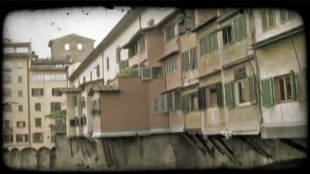 Ponte d'Italia. Clip video stilizzato vintage . — Video Stock