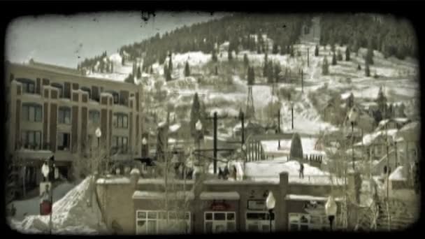 Main Street i Park City i vinter — Stockvideo