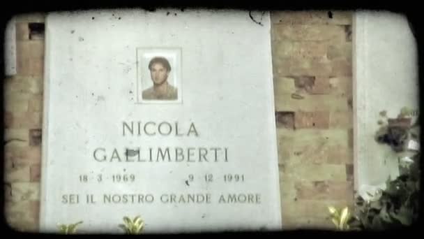 Cementerio Italiano. Vintage clip de vídeo estilizado . — Vídeos de Stock