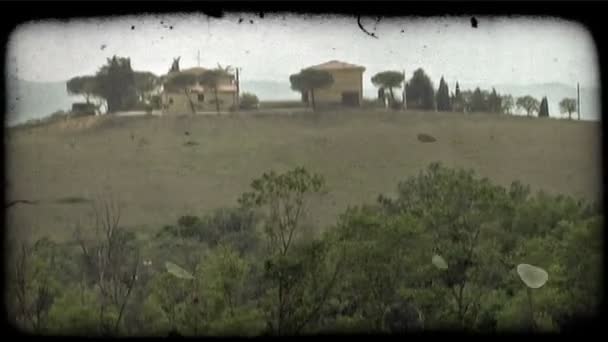 Collina italiana. Clip video stilizzato vintage . — Video Stock