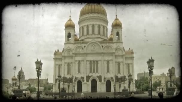 Kerk van Christus. Vintage gestileerde videoclip. — Stockvideo