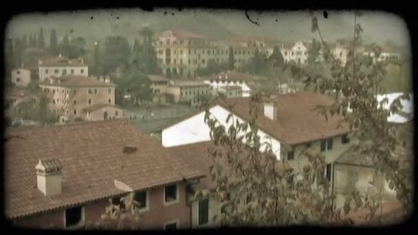 Italian old houses. Vintage stylized video clip. — Stock Video