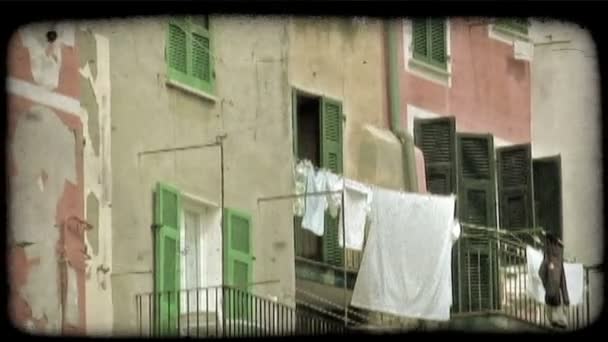 Italian Homes . Vintage stylized video clip. — Stock Video