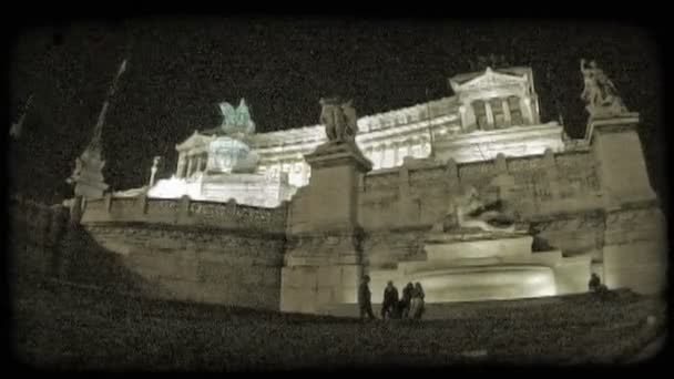 Rome Building. Vintage stylized video clip. — Stock Video