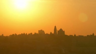 Günbatımı Kudüs zeytin Dağı