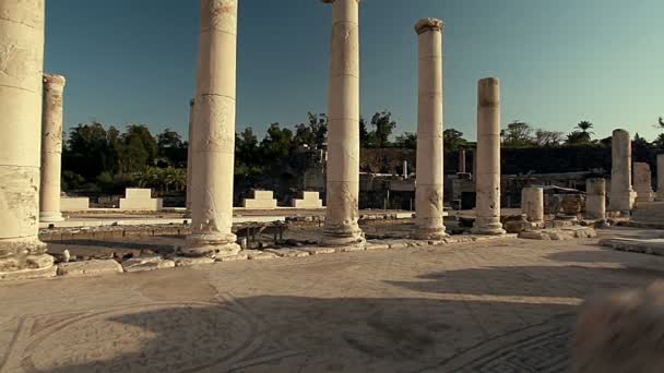 Imágenes de un piso de mosaico en Beit She 'an en Israel . — Vídeos de Stock