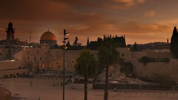 Sonnenaufgang über altem jerusalem — Stockvideo