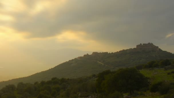 Wzgórza w pobliżu Nimrod, Izrael — Wideo stockowe