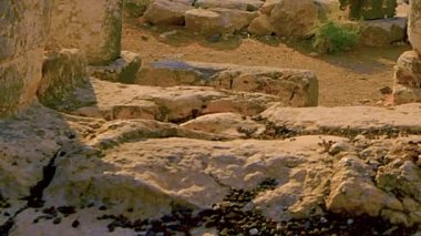 Hızlandırılmış eski kalıntıları Mount Arbel, İsrail