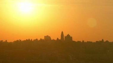 Günbatımı Kudüs zeytin Dağı