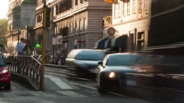 sokak ve şehir tramvay durağı Roma.