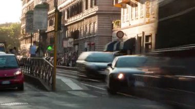 sokak ve şehir tramvay durağı Roma.