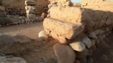 Kaya duvarları Tel Be'er Sheva İsrail'de hisse senedi görüntüleri.