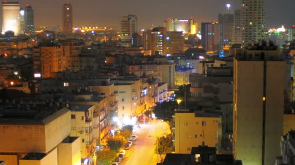 Tel Aviv ciudad al amanecer . — Vídeo de stock