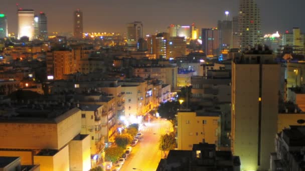 Tel Aviv ciudad al amanecer — Vídeos de Stock