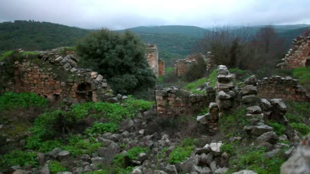 Ruins in mountains at Bar'ams — Stock Video