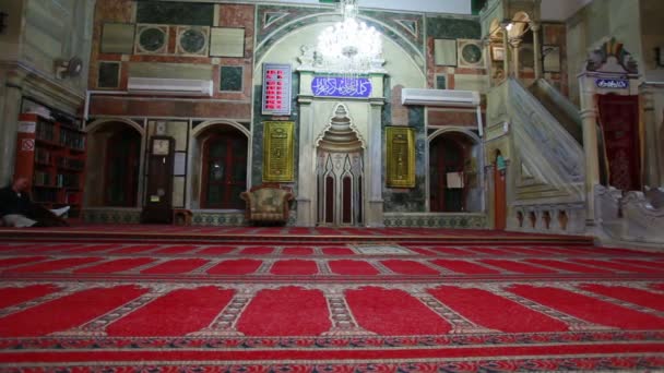 Interior da Mesquita Jezzar Pasha em Israel . — Vídeo de Stock