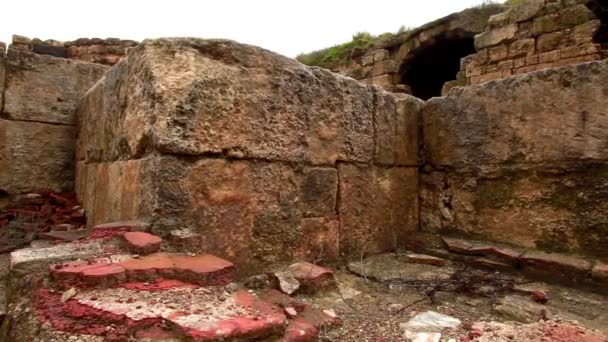 Archivaufnahmen einiger der Ruinen des Palastes von Agrippa in Israel. — Stockvideo