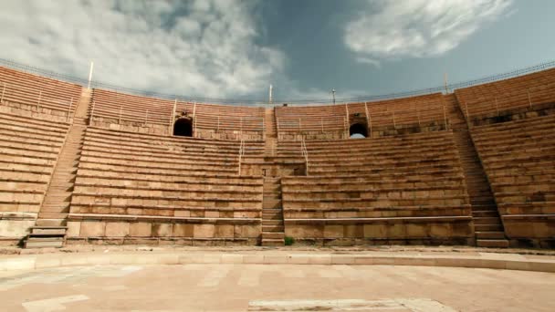 Giełdowe theater siedzenia w Cezarei w Izraelu. — Wideo stockowe