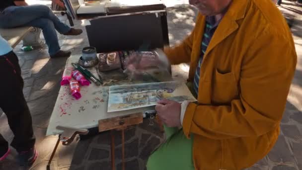 Time-Lapse z malarzem w Wenecji — Wideo stockowe