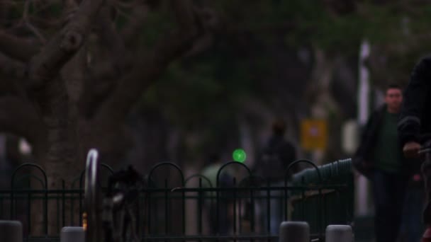 Ciclista cruzando la calle en Tel Aviv — Vídeos de Stock