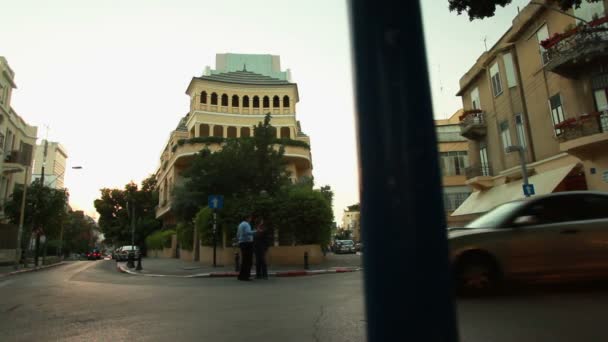 Intersección en Tel Aviv, Israel . — Vídeos de Stock