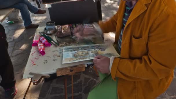 Caducidad de un pintor en Venecia — Vídeo de stock