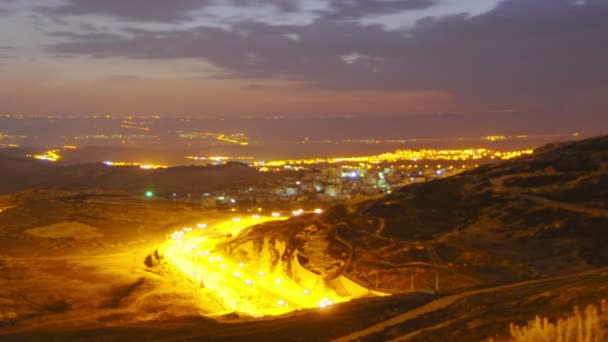 Morgengrauen bricht über Jordanien herein — Stockvideo