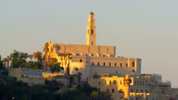 Eglise Saint-Pierre et la mer Méditerranée en Israël — Video