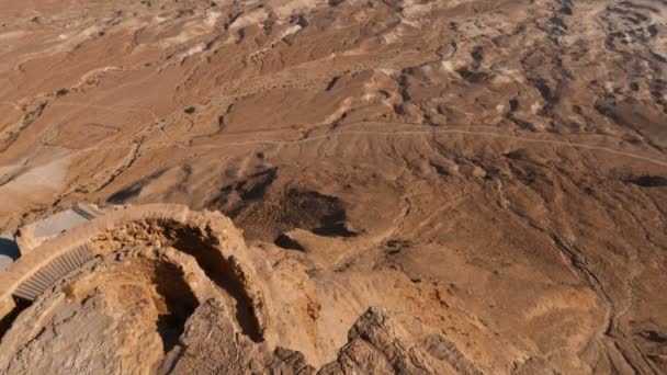 Time-lapse vanaf de bovenkant van Masada — Stockvideo