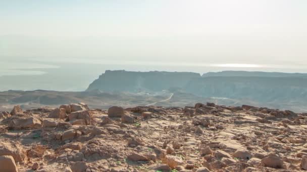 Ciągu dnia upływ czasu w Masada, Izrael — Wideo stockowe