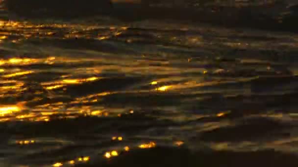 Отражение золотого заката — стоковое видео