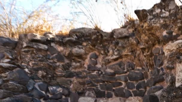 Ruins on Mount Arbel, Israel. Cropped. — Stock Video