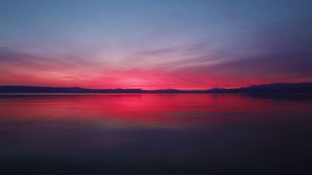 coucher de soleil sur le lac Tibère en Israël 