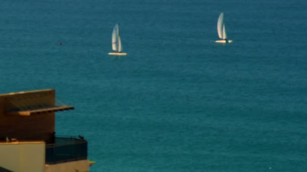 Μεσόγειο πλέουν σε Jaffa του Ισραήλ — Αρχείο Βίντεο