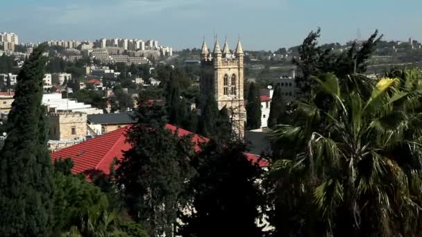 Jerusalem stadsbilden i Israel. — Stockvideo