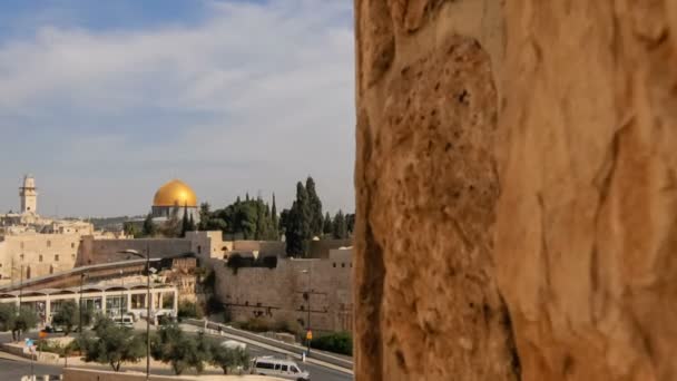 Cupola della Roccia da un muro — Video Stock