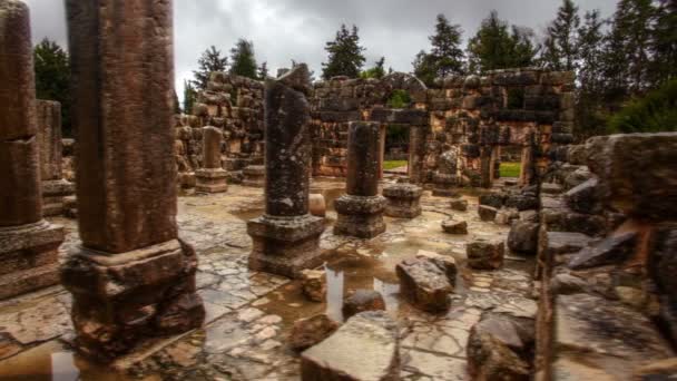 Imágenes de ruinas antiguas en Bar 'am en Israel . — Vídeos de Stock