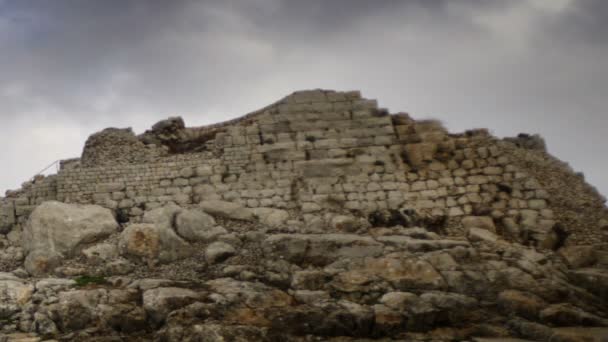 Руины замка в Нимроде — стоковое видео