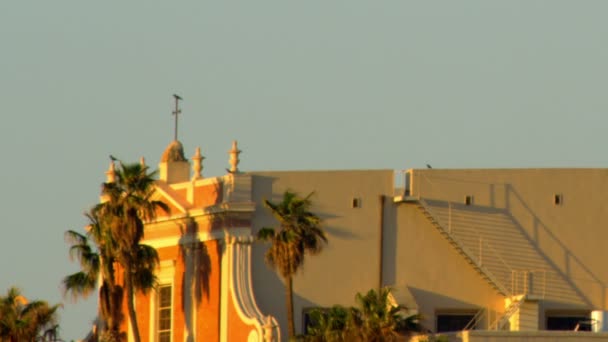 Nascer do sol na Igreja de São Pedro, Jaffa, em Israel — Vídeo de Stock