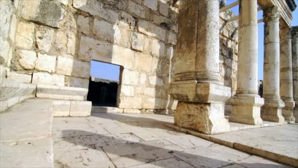 Ruinen der alten Synagoge von Kapernaum — Stockvideo