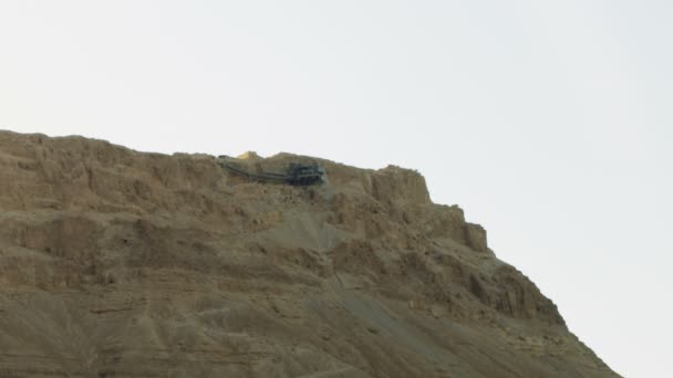 Mount Masada bei Sonnenuntergang in Israel — Stockvideo